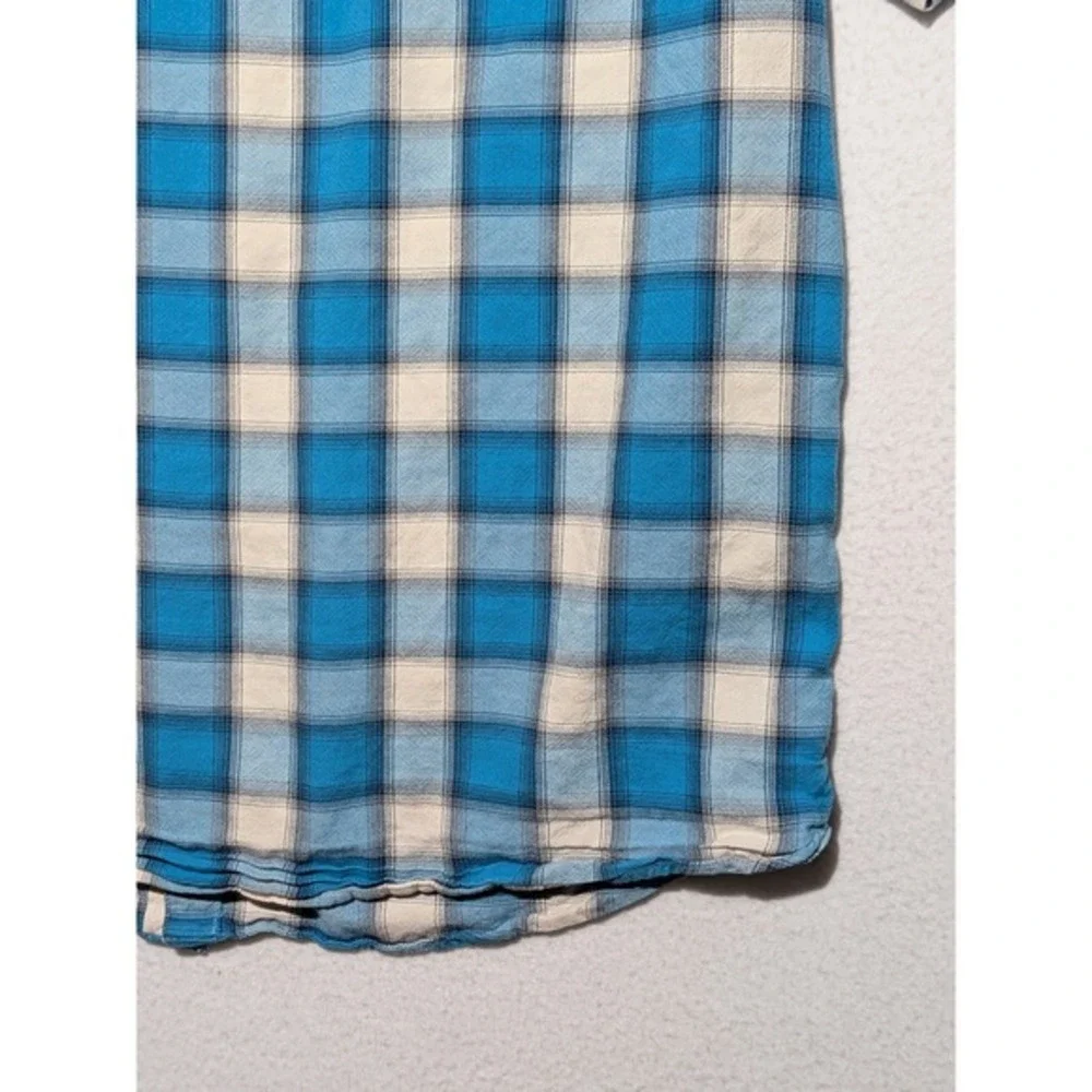 The North Face Plaid Shirt Mens Large Blue‎ Short Sleeve Outdoor Hiking